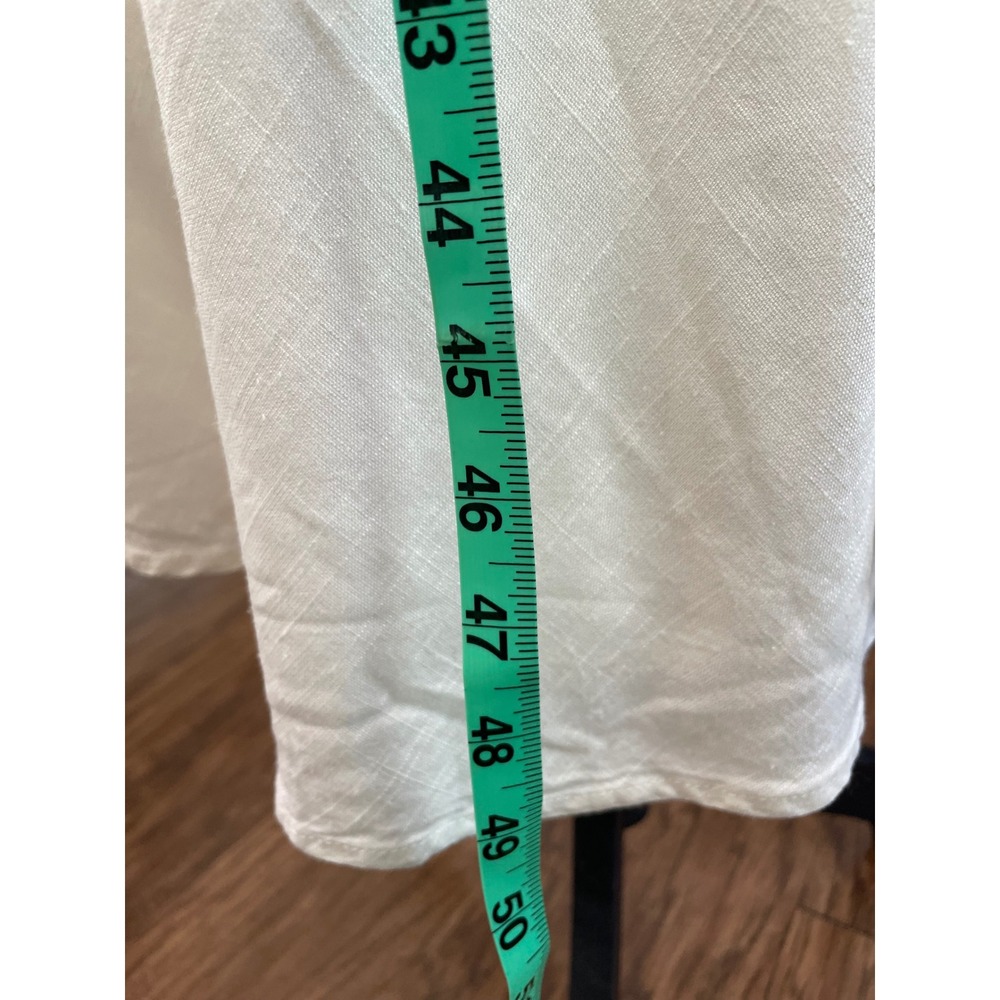 Selfie Leslie Midi Dress Womens Medium White Ruffle Open Back Side Slit V-Neck - Picture 7 of 11
